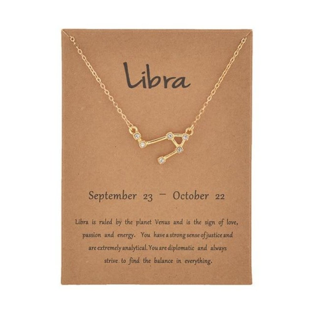 Libra Rhinestone Constellation Astrological Necklace
